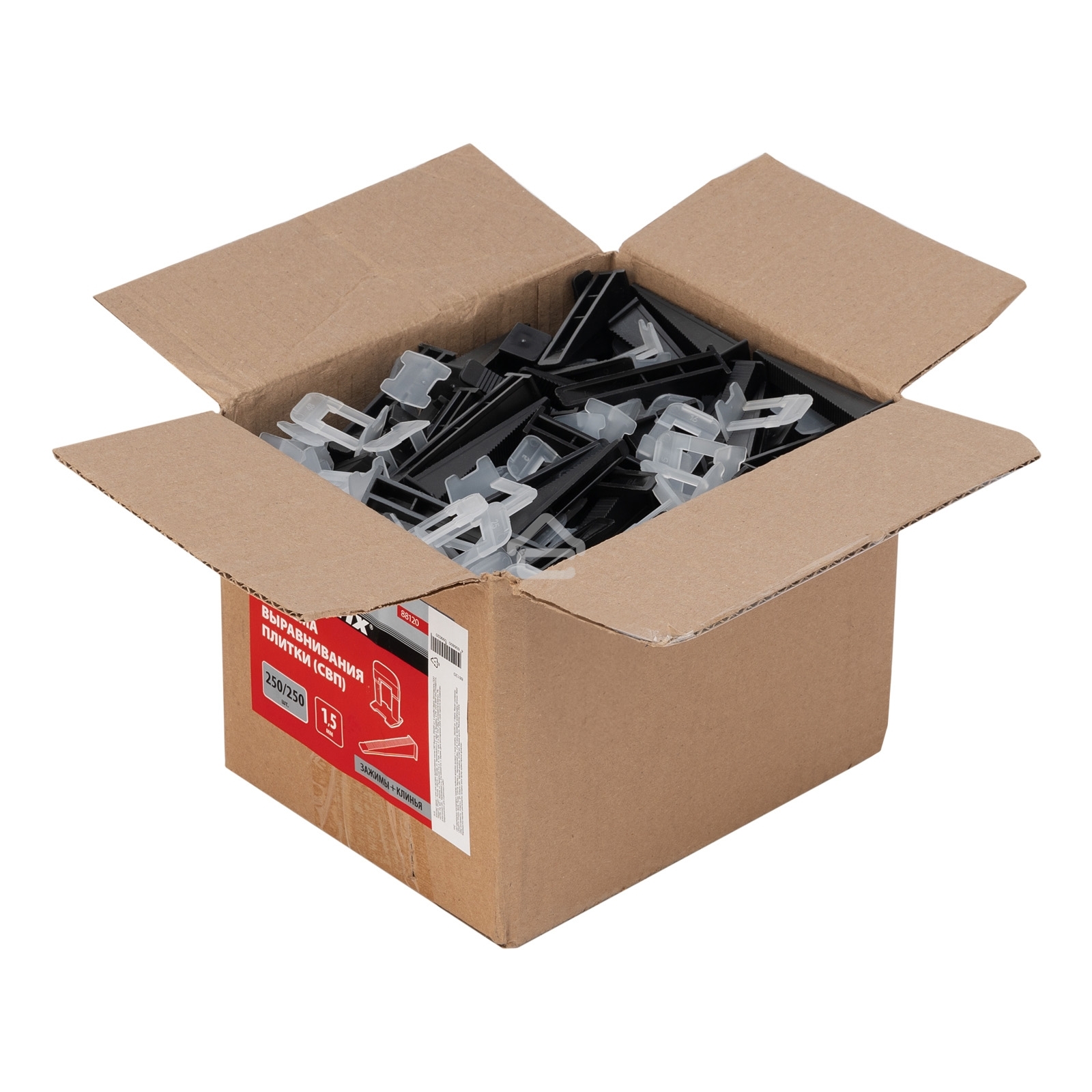 Комплект зажим + клин для системы выравнивания плитки Matrix СВП Ворота, 250/250 шт. в коробе