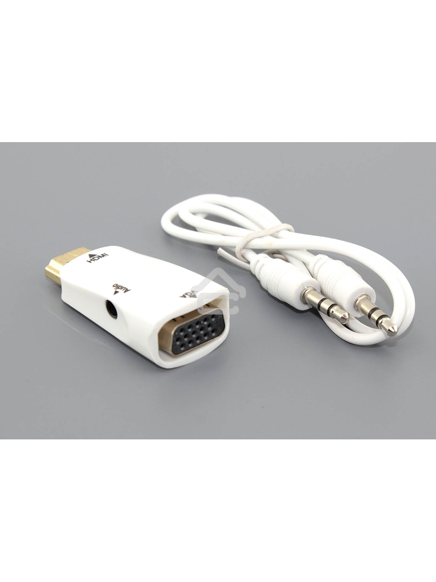 Переходник HDMI на VGA c аудио белый