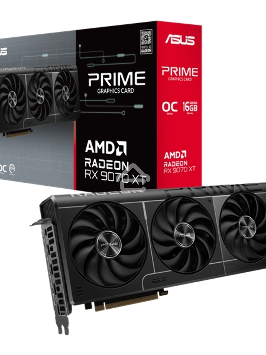 Видеокарта Asus PCI-E PRIME-RX9070XT-O16G AMD Radeon RX 9070XT 16Gb 256bit GDDR6 2460/20000 HDMIx1 DPx3 HDCP Ret