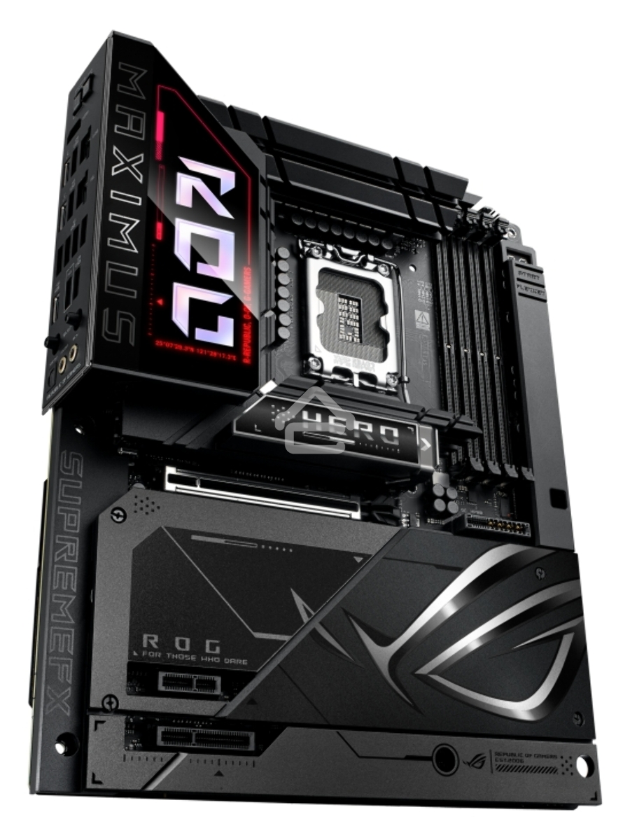 Материнская плата ASUS ROG MAXIMUS Z890 HERO BTF, LGA1851, Intel Z890, 4xDDR5, 4xSATA, 6xM.2, 1xPCIe 5.0 x16, 1xPCIe 4.0 x4, 1xPCIe x1, 1xHDMI, 2xUSB-C (Thunderbolt 4), 1xUSB-C 3.2 Gen 2, 4xUSB-A 3.2 Gen 2, 4xUSB-A 3.2 Gen 1, 2x2.5Gb LAN, Wi-Fi 7, Bluetoo
