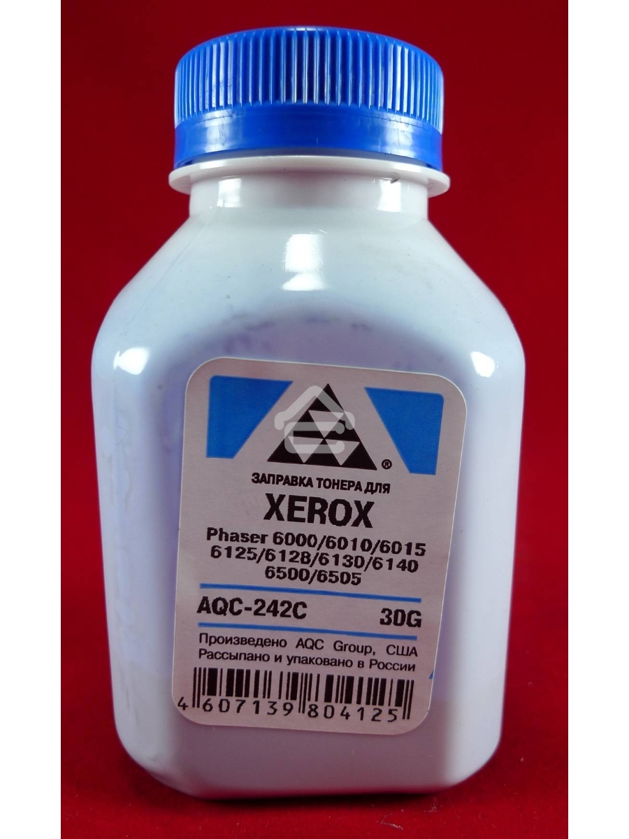 Тонер XEROX Phaser 6000/6010/6015/6125/6128/6130/6140/6500/6505 Cyan, (фл.30г.) AQC фас. России