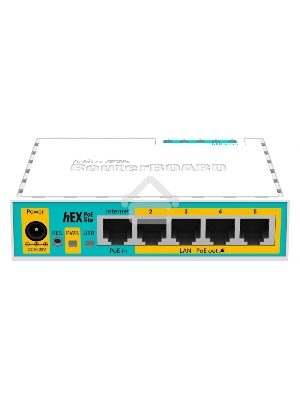 Маршрутизатор MikroTik RB750UPr2 hEX PoE lite 5x Ethernet, раздача PoE, 650 МГц ЦП, 64 МБ 5-портовый 100-Мбитный маршрутизатор с поддержкой PoE на 4-х портах