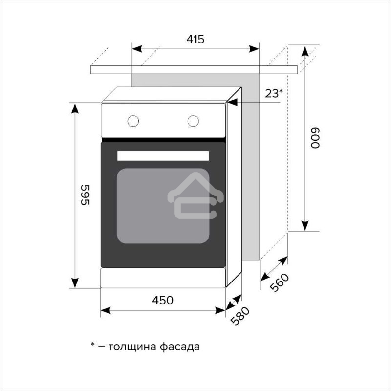 Духовой шкаф LEX EDP 4590 BL Matt Editionобъем 55л, LED таймер, 9 функций, встраиваемый