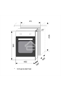 Духовой шкаф LEX EDP 4590 BL Matt Edition  объем 55л, LED таймер, 9 функций, встраиваемый