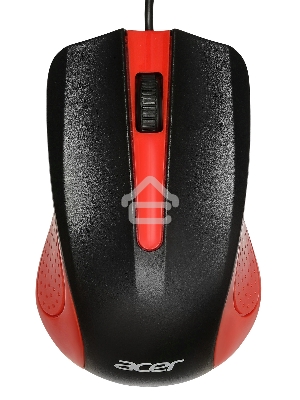 Мышь проводная Acer OMW012 черный/красный, 1200 dpi, USB, кнопки - 3