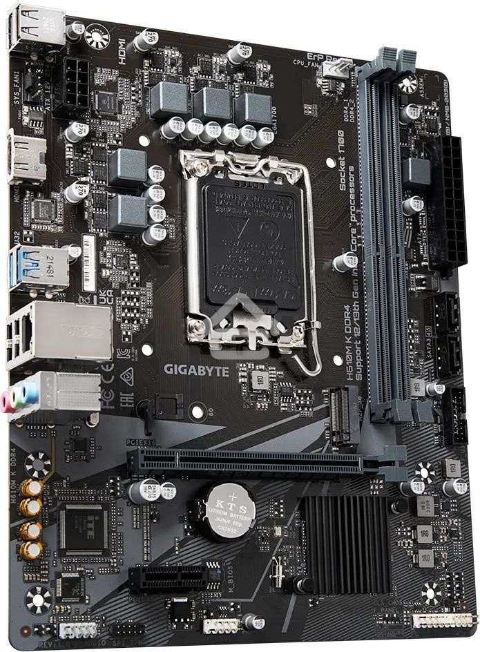 Материнская плата Gigabyte H610M K DDR4 V2.0, LGA 1700, Intel H610, 2xDDR4, 2xSATA, 1xM.2, 1xPCIe 4.0 x16, 1xPCIe x1, 1xHDMI, 1x 1Gb LAN, 2xUSB-A 3.2 Gen 1, 4xUSB-A 2.0, 3x 3.5 мм, 7.1, mATX