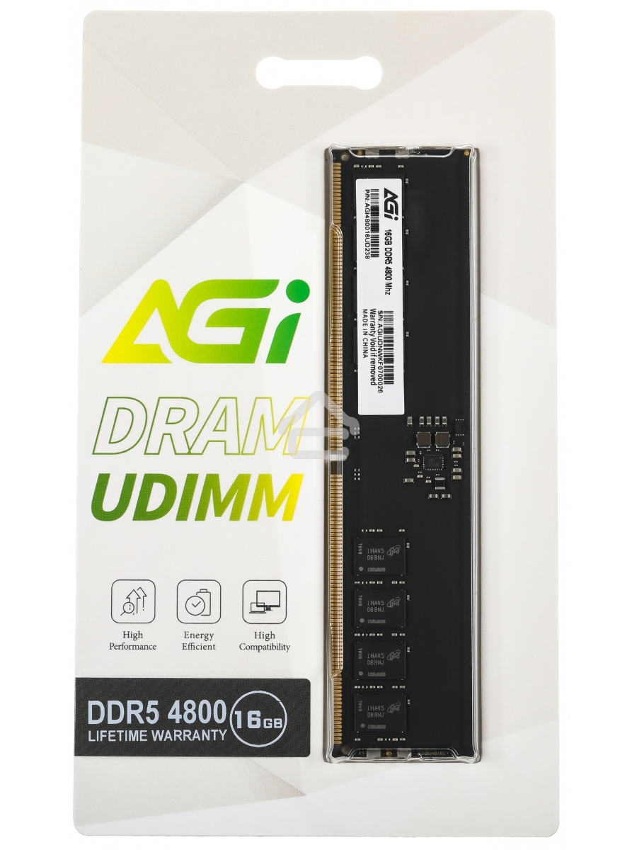 Оперативная память AGI, DDR5, 16GB (1x16GB), 4800MHz, CL40, DIMM