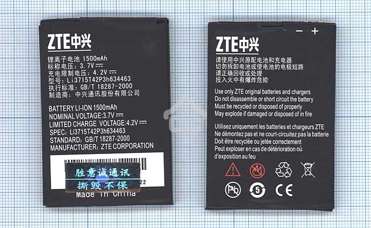 Аккумуляторная батарея Li3715T42p3h634463 для ZTE D820 ZTE D821 3.7V 5.55Wh