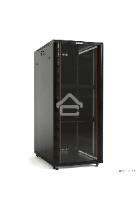 Шкаф напольный Hyperline TTB-2266-AS-RAL9004 19-дюймовый, 22U, 1166x 600х 600 мм (ВхШхГ), передняя стеклянная дверь со стальными перфорированными боковинами, задняя дверь сплошная, ручка с замком