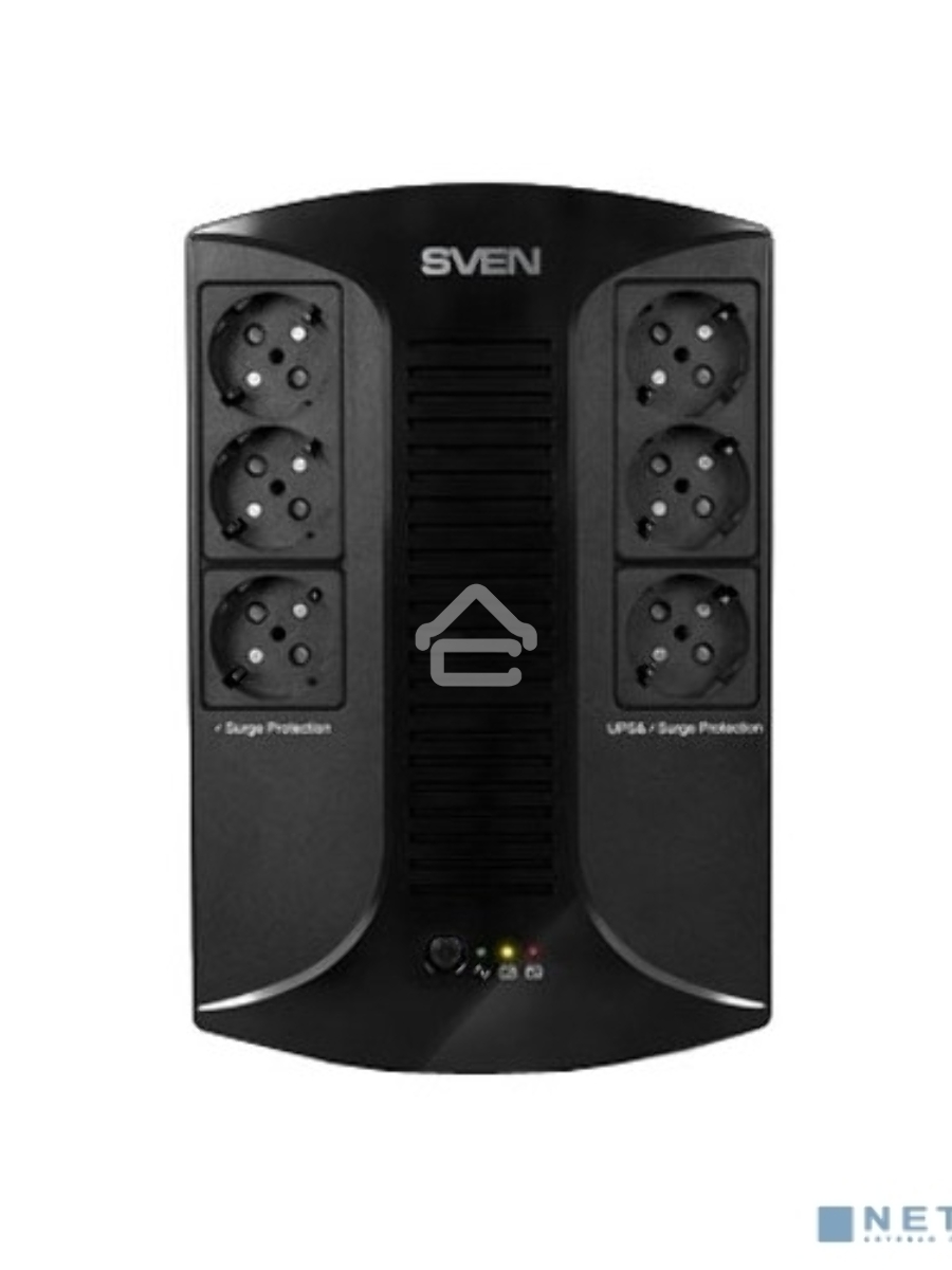 Источник бесперебойного питания SVEN UP-L1000E 1000VA/500W (6 розеток: 3х UPS/сетевой фильтр+3 x сетевой фильтр)