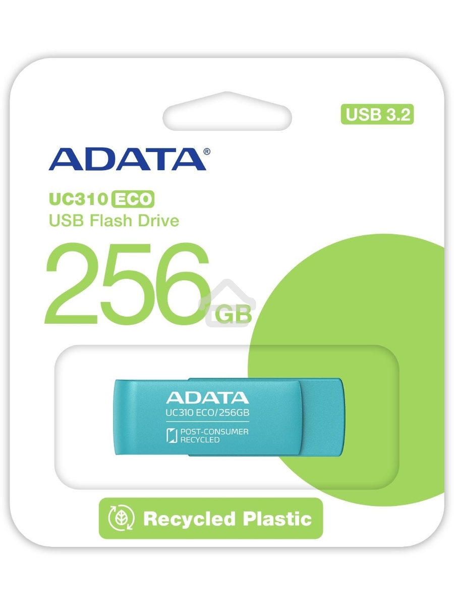 Флеш диск ADATA UC310E 256Gb USB 3.2 Gen1 зеленый UC310E-256G-RGN