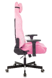 Кресло игровое Knight N1 Fabric розовый Velvet 36 с подголов. крестовина металл