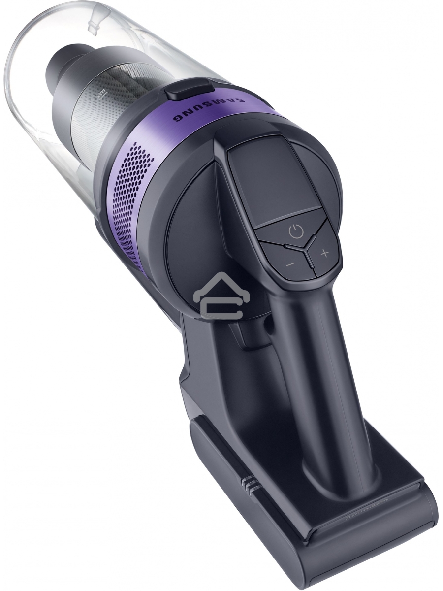 Пылесос вертикальный Samsung VS15A6031R4/EV фиолетовый/чёрный, питание от аккумулятора, 150 Вт, уборка сухая, пылесборник 0.8 л, работа от АКБ max 40 мин.