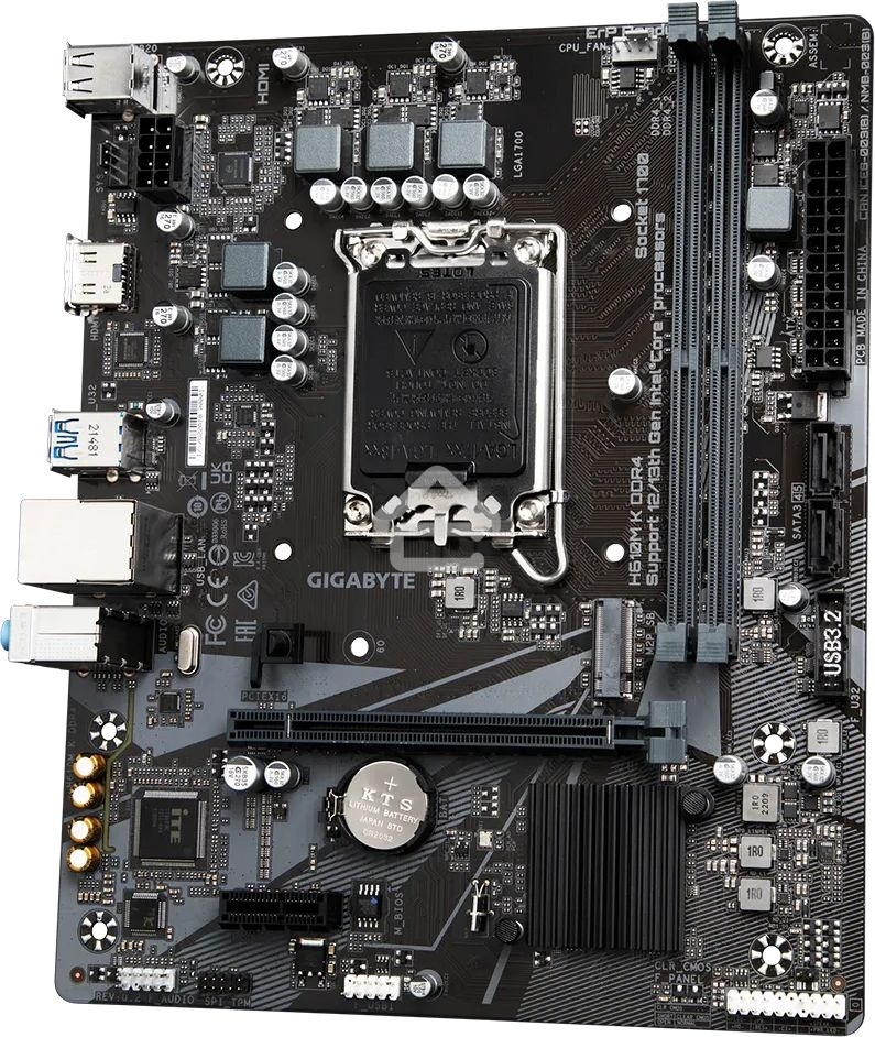Материнская плата Gigabyte H610M K DDR4 V2.0, LGA 1700, Intel H610, 2xDDR4, 2xSATA, 1xM.2, 1xPCIe 4.0 x16, 1xPCIe x1, 1xHDMI, 1x 1Gb LAN, 2xUSB-A 3.2 Gen 1, 4xUSB-A 2.0, 3x 3.5 мм, 7.1, mATX