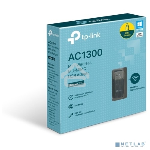 Адаптер TP-LINK Archer T3U AC1300 Мини Wi-Fi MU-MIMO USB-адаптер