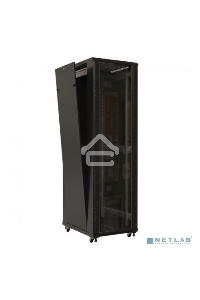 Шкаф напольный Hyperline TTB-2266-AS-RAL9004 19-дюймовый, 22U, 1166x 600х 600 мм (ВхШхГ), передняя стеклянная дверь со стальными перфорированными боковинами, задняя дверь сплошная, ручка с замком