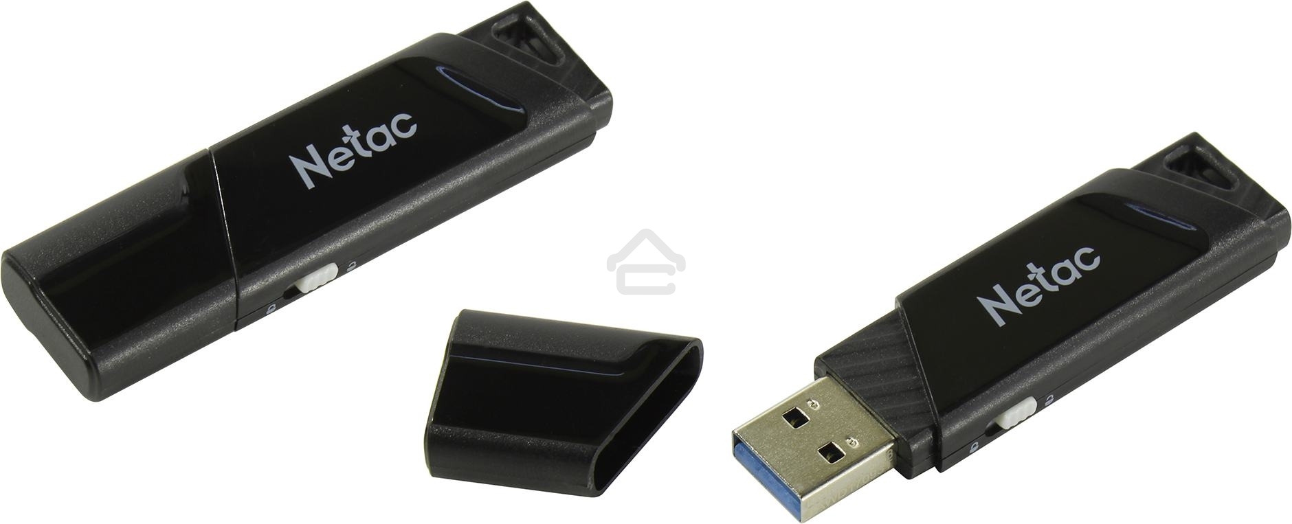Флешка USB R/W R/W Netac U336S NT03U336S-064G-30BK, 64Gb, USB3.0, пластиковая с защитой от записи
