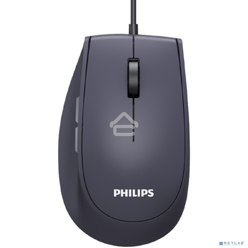 Мышь проводная Philips SPK7327 черный, 1600 dpi, USB, кнопки - 5