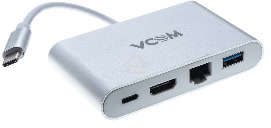 Кабель-адаптер USB3.1 Type-CM-->HDMI+USB3.0+RJ45+PD charging VCOM