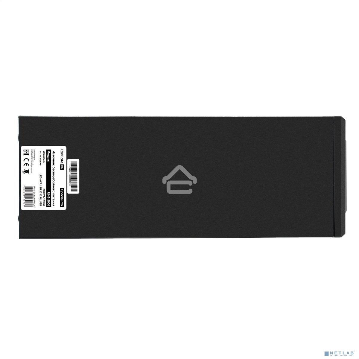 Источник бесперебойного питания ExeGate EX292607RUS SpecialPro UNB-2000.LED.AVR.1SH.2C13.RJ.USB <2000VA/1200W, LED, AVR,1*Schuko+2*C13, RJ45/11, USB, металлический корпус, Black>