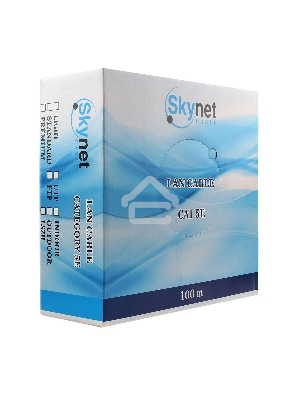 Кабель SkyNet Premium UTP-LSZH 4x2x0,51, низкое дымовыделение, нулевое содержание галогенов, медный, FLUKE TEST, кат.5e, однож., 100 м, box, оранжевый