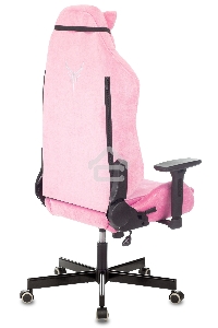 Кресло игровое Knight N1 Fabric розовый Velvet 36 с подголов. крестовина металл