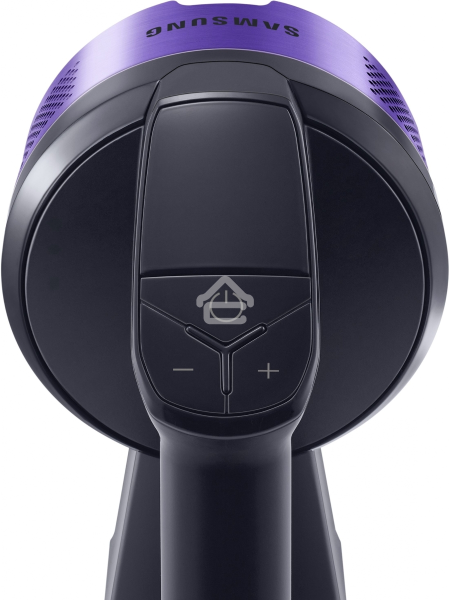 Пылесос вертикальный Samsung VS15A6031R4/EV фиолетовый/чёрный, питание от аккумулятора, 150 Вт, уборка сухая, пылесборник 0.8 л, работа от АКБ max 40 мин.