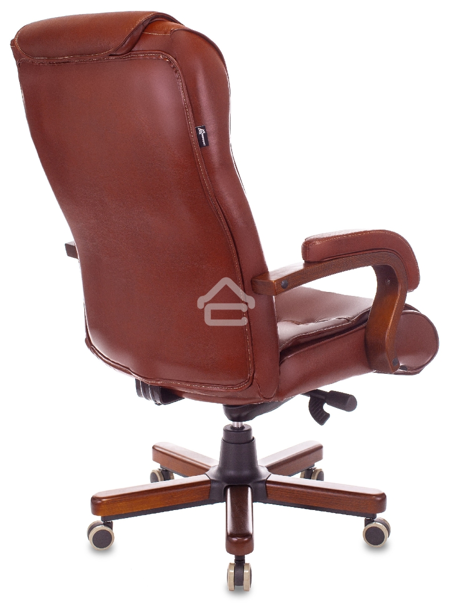 Кресло руководителя Бюрократ T-9926WALNUT светло-коричневый Leather Eichel, кожа, крестовина металл/дерево