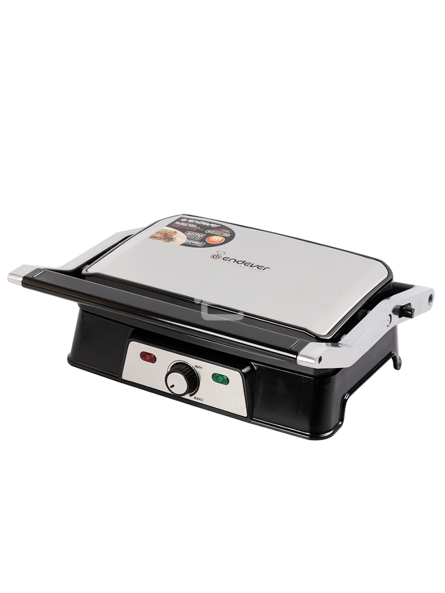 Электрический пресс-гриль Endever Grillmaster 220, серебристый/черный