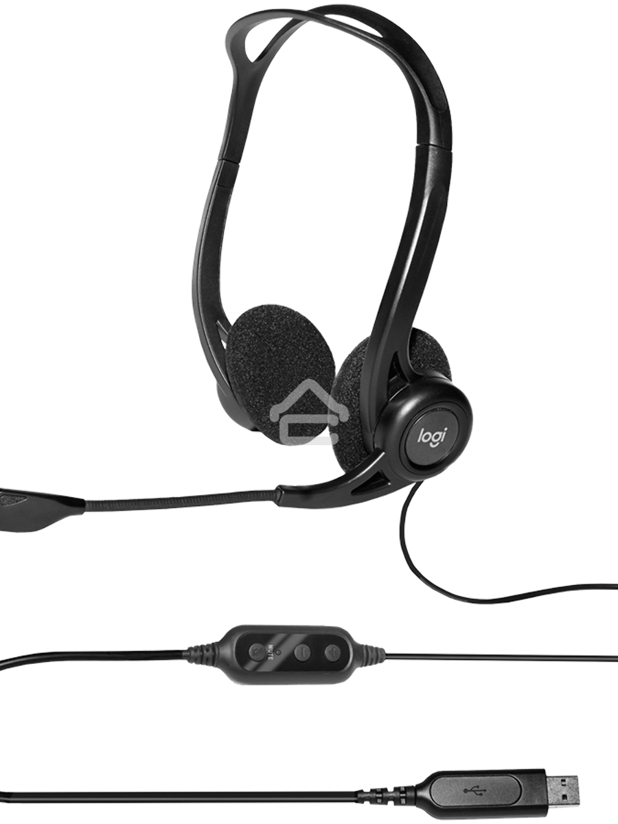 Наушники с микрофоном Logitech 960 черный 2.4м накладные оголовье (981-000100)