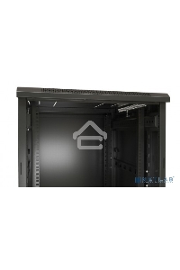 Шкаф напольный Hyperline TTB-2266-AS-RAL9004 19-дюймовый, 22U, 1166x 600х 600 мм (ВхШхГ), передняя стеклянная дверь со стальными перфорированными боковинами, задняя дверь сплошная, ручка с замком