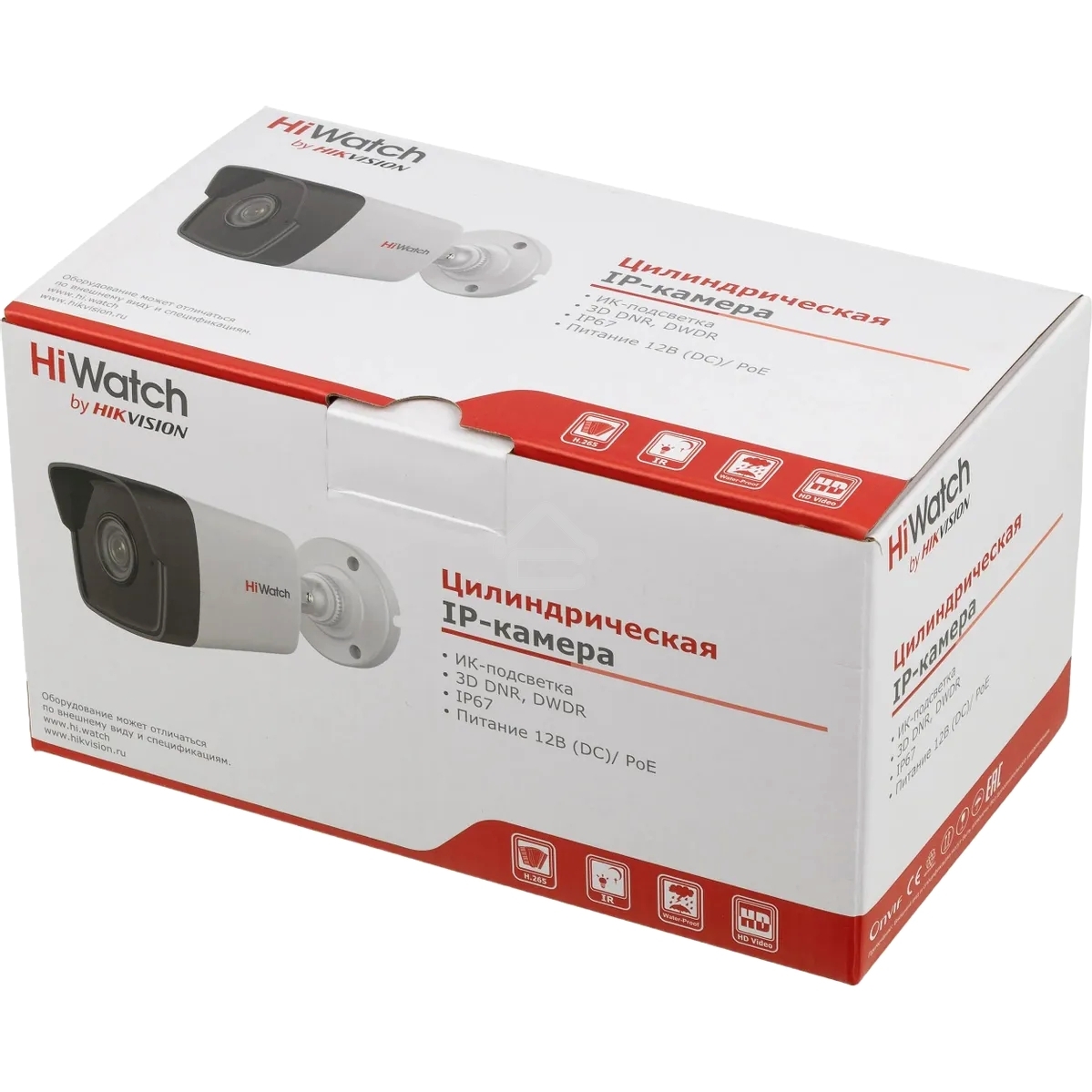 Камера IP 2Мп уличная цилиндрическая, EXIR ИК 30м, 1/2.9 CMOS, 1920х1080@25к/с, объектив 2.8мм, угол 104, мех ИК-фильтр; 0.01Лк@F2.0, H.265/H.265+/H.264/H.264+/MJPEG ROI, коридорный режим, DWDR, 3D DNR, BLC, Smart ИК, обнаружение движения 2.0, IP67, -40..