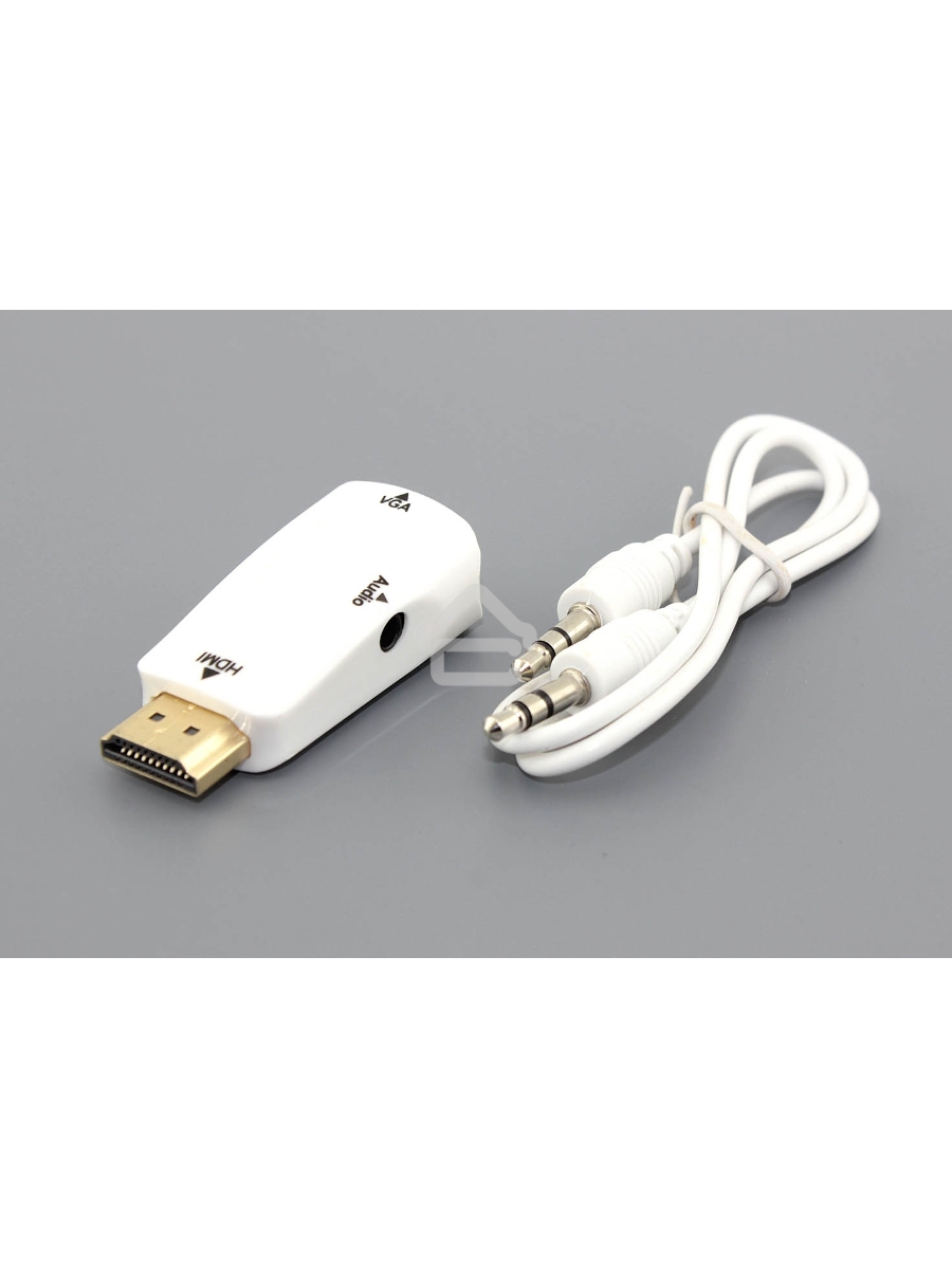 Переходник HDMI на VGA c аудио белый