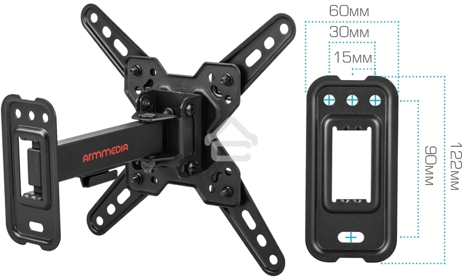 Кронштейн Arm media MARS-7 черный, 15 шт/уп. Кр. стал. настенный для TV 20