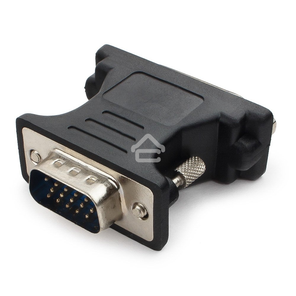 Переходник Cablexpert VGA-DVI, 15M/25F, черный, пакет (A-VGAM-DVIF-01)