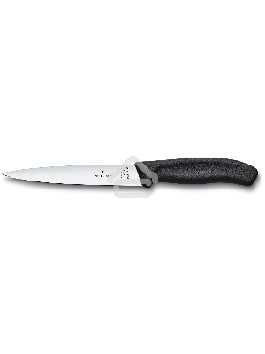 Нож кухонный Victorinox Swiss Classic (6.8713.16B) стальной филейный лезв.160мм прямая заточка черный блистер