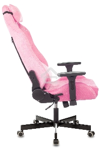 Кресло игровое Knight N1 Fabric розовый Velvet 36 с подголов. крестовина металл
