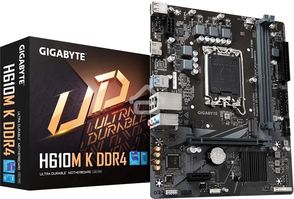 Материнская плата Gigabyte H610M K DDR4 V2.0, LGA 1700, Intel H610, 2xDDR4, 2xSATA, 1xM.2, 1xPCIe 4.0 x16, 1xPCIe x1, 1xHDMI, 1x 1Gb LAN, 2xUSB-A 3.2 Gen 1, 4xUSB-A 2.0, 3x 3.5 мм, 7.1, mATX