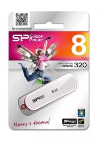 Флеш диск Silicon Power 8Gb LuxMini 320 SP008GBUF2320V1W USB2.0 белый