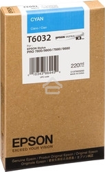 Картридж струйный Epson T6032 (C13T603200) голубой (220 мл) для Stylus 7800, 7880, 9800, 9880