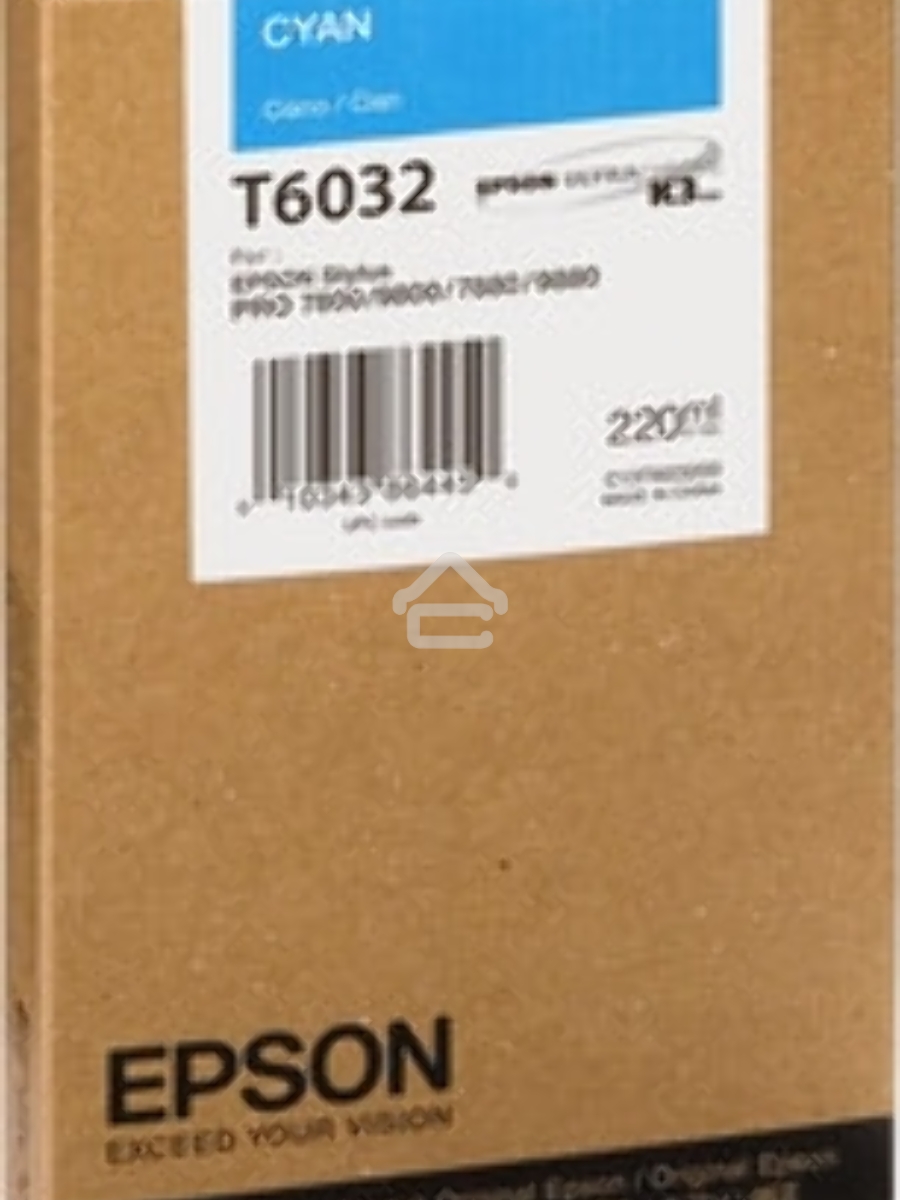 Картридж струйный EPSON T6032 (C13T603200) голубой (220 мл) для Stylus 7800, 7880, 9800, 9880