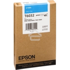 Картридж струйный Epson T6032 (C13T603200) голубой (220 мл) для Stylus 7800, 7880, 9800, 9880