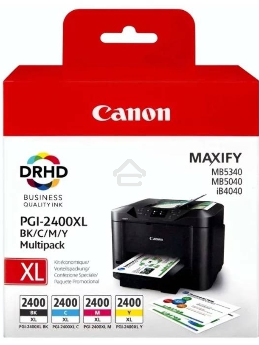Картридж струйный CANON PGI-2400XL BK/C/M/Y MULTI (экономичный комплект: Bk 2500 стр, C/M/Y - по 1500 стр) для MAXIFY iB4040/МВ5040/МВ5340