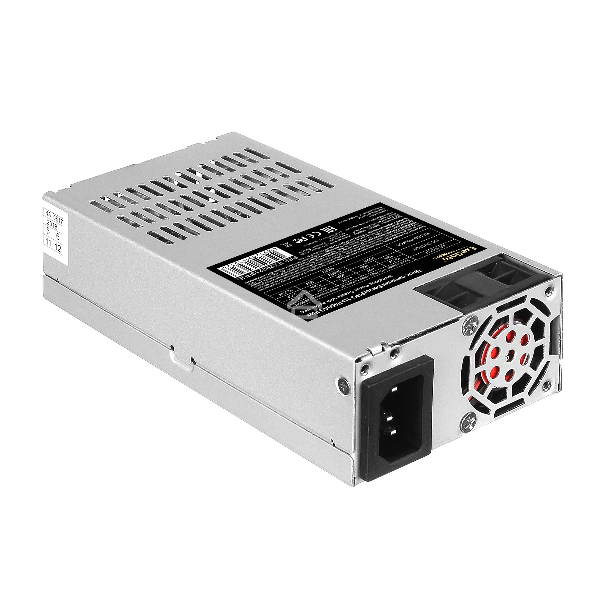 Блок питания серверный 450W ExeGate EX292219RUS ServerPRO-1U-F450AS (Flex ATX, APFC, КПД 80% (80 PLUS), 4cm fan, 24pin, 4pin, 3xSATA, 2xIDE)