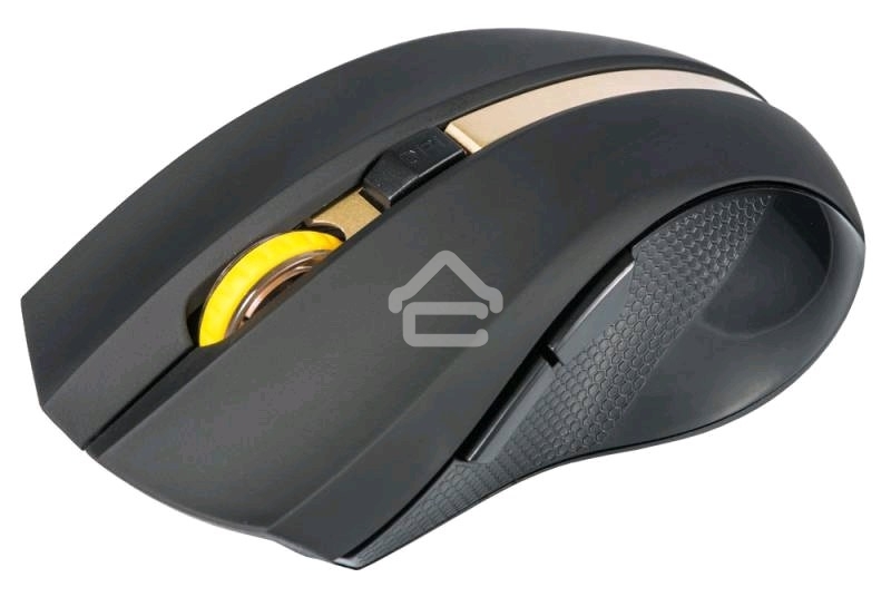 Мышь беспроводная Oklick 495MW черный/золотистый, 1600 dpi, радиоканал, USB, кнопки - 6