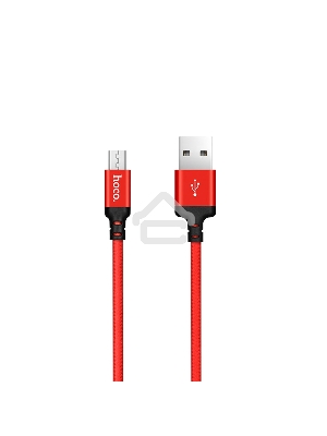 Кабель HOCO X14 USB 2.0 , AM/microBM, красно-черный, 1м