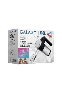 Миксер электрический Galaxy Line GL 2226,  черный с серебристым, ручной, 700 Вт, 5 скоростей + режим 