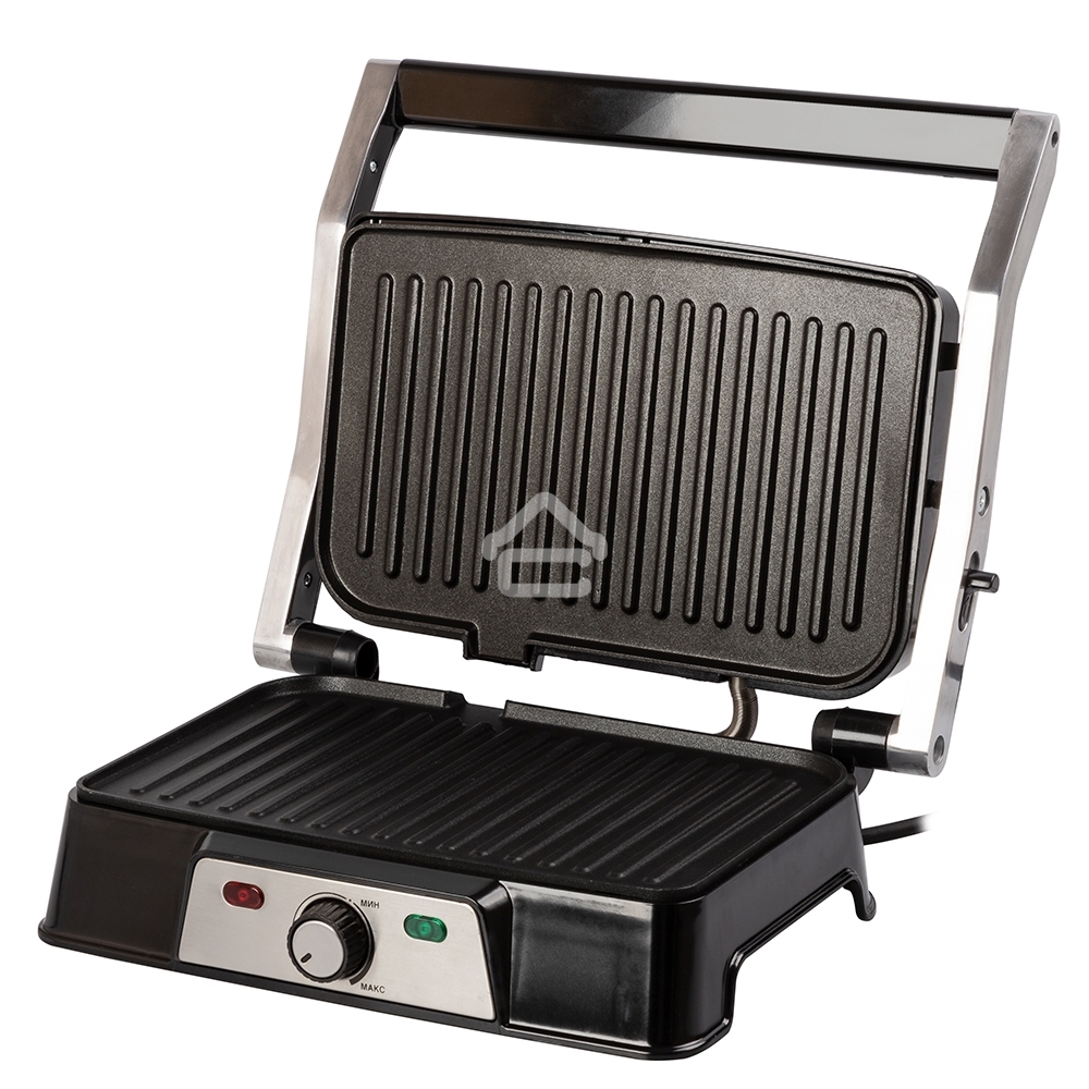 Электрический пресс-гриль Endever Grillmaster 220, серебристый/черный