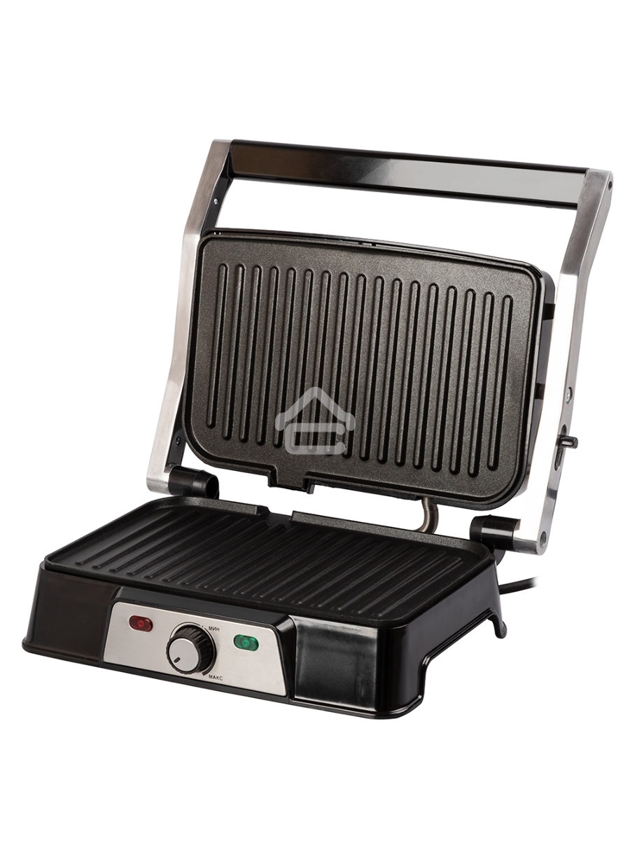 Электрический пресс-гриль Endever Grillmaster 220, серебристый/черный