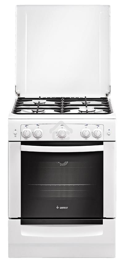 Плита газовая Gefest ПГ 6100-01 белый, конфорок 4 шт, духовка 52 л, 60 см x 85 см x 60 см
